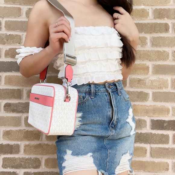 Michael Kors Large Crossbody white MK Pink - Picture 3 of 3